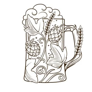Beer mug abstract ornament vector Stock Illustration