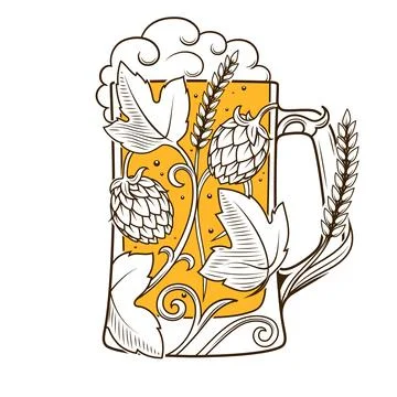 Beer mug abstract ornament vector Stock Illustration