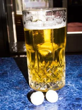 Beer mug on the bar Stock Photos