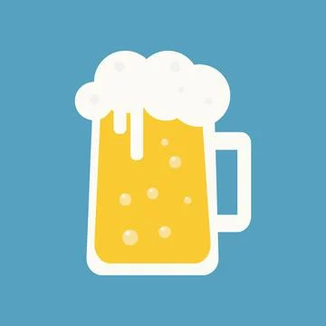 Beer mug on a blue background Stock Illustration