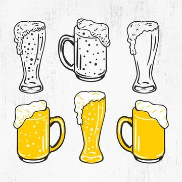 Beer Mug Bundle Stock Illustration