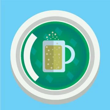 Beer Mug Button Illustrazione stock