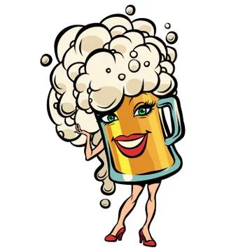 Beer mug character Stock Illustration