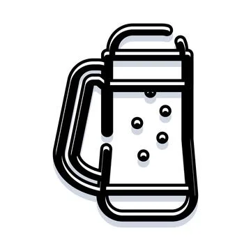 Beer mug concept drawing with bubbles 库存插图