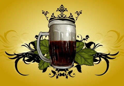 Beer mug decorative Stock Illustration