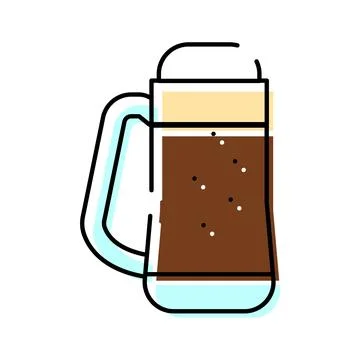 Beer mug with foam and bubbles illustration Stock Illustration