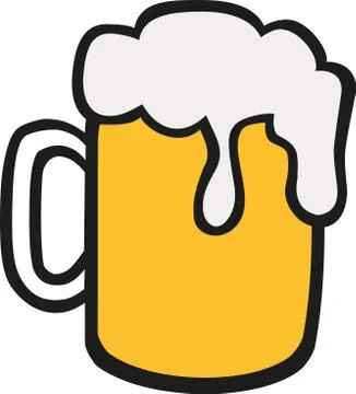 Beer mug with foam Illustrazione stock