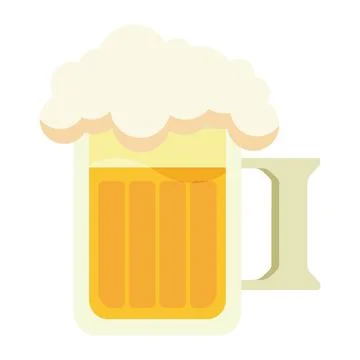 Beer mug with foam top. Vector Stock Illustration