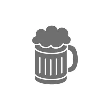Beer mug grey icon. Isolated on white background Stock-Illustration