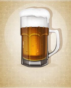 Beer mug with handle Stock Illustration