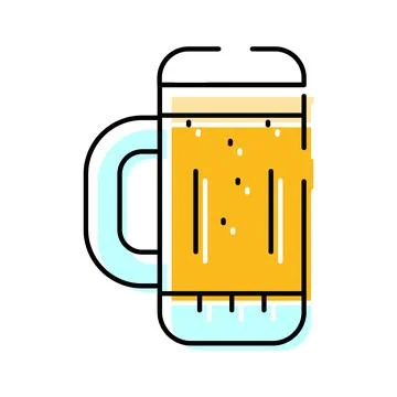Beer mug icon displaying refreshing alcoholic drink Stock Illustration
