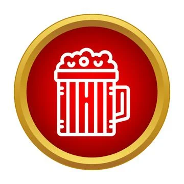 Beer mug icon representing pub beverage menu Stock Illustration