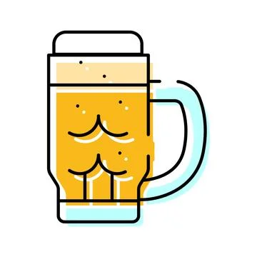 Beer mug icon showing alcoholic beverage with foam Stock Illustration