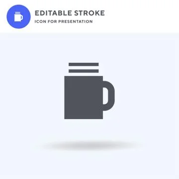 Beer Mug icon vector, filled flat sign, solid pictogram isolated on white, logo Stock Illustration