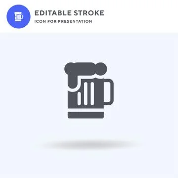 Beer Mug icon vector, filled flat sign, solid pictogram isolated on white, logo Stock Illustration