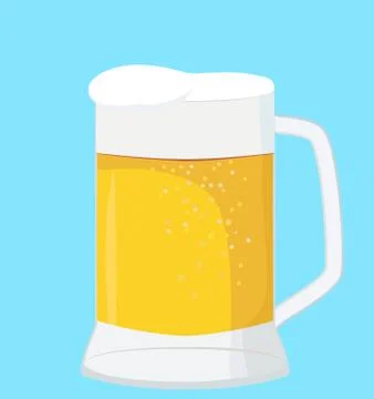 Beer mug isolated on a blue Illustrazione stock