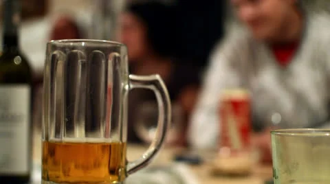 Beer mug at party Stock Footage 24750795