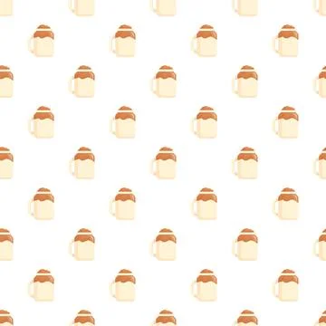 Beer mug pattern repeating on white background Stock Illustration