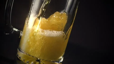 Beer Mug Pour Star Filter Stock Footage 63748953