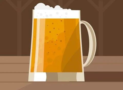 Beer mug in pub Stock Illustration