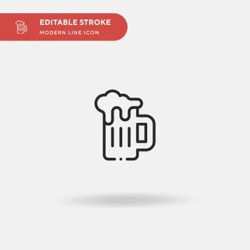 Beer Mug Simple vector icon. Illustration symbol design template for web mobi Stock Illustration