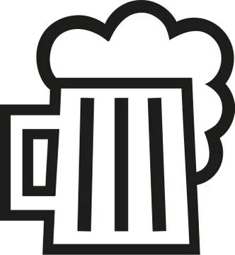 Beer mug squared contour Stock Illustration