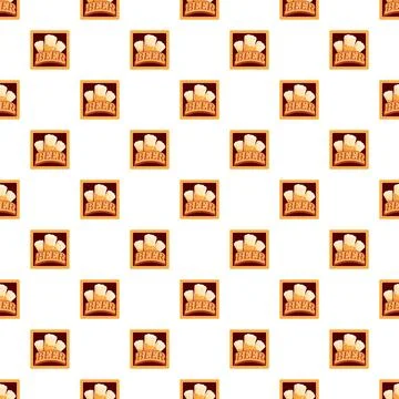 Beer mugs with foam seamless pattern background Stock Illustration