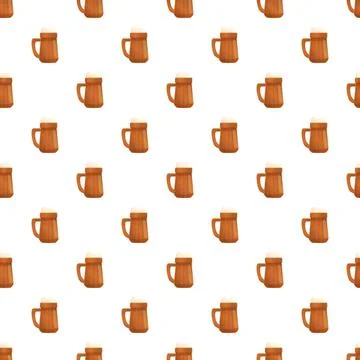 Beer mugs pattern creating a seamless background 库存插图