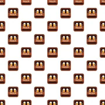 Beer mugs pattern for pub and bar design Stock Illustration