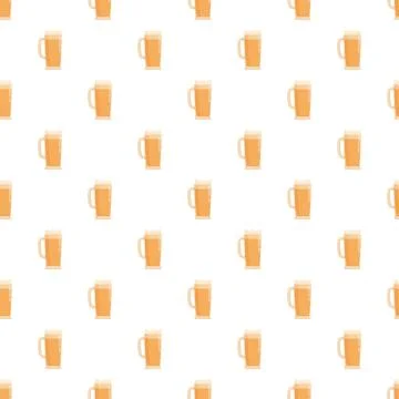 Beer mugs seamless pattern for brewery design Stock Illustration