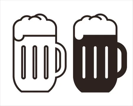 Beer mugs set Stock Illustration