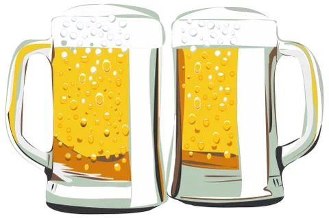 Beer mugs vector illustration Stock Illustration