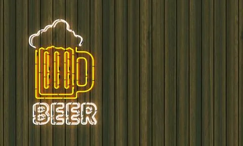 Beer Neon Sign Stock Illustration