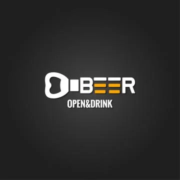 Beer opener design background Stock Illustration