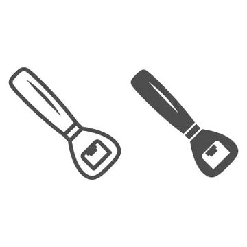Beer Opener line and solid icon, Oktoberfest concept, beverage bottle opener Illustration