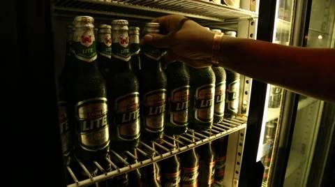 Beer out of fridge Video stock 46497032