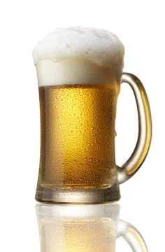 Beer over flow Stock Photos