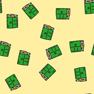 Beer pack production vector seamless pattern Stockillustratie