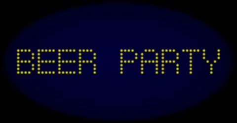 BEER PARTY Led Style Message with Glowing Dots Stock Illustration
