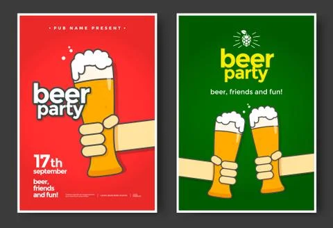 Beer party poster Stock Illustration
