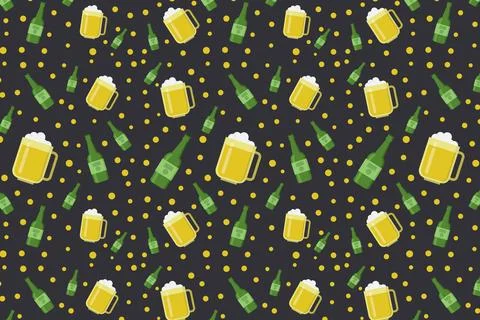Beer pattern illustrated on background Stock Illustration