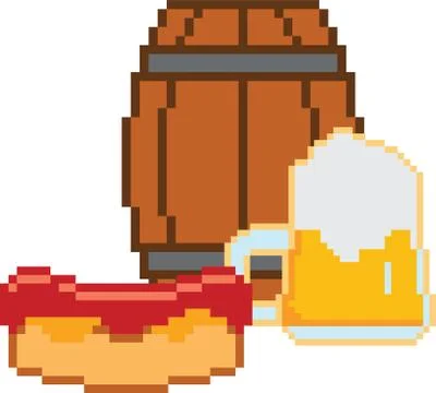 Beer. Pixel-art or 8-bit style Stock Illustration