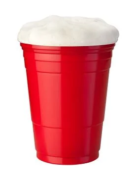 Beer in plastic cup Stock Photos