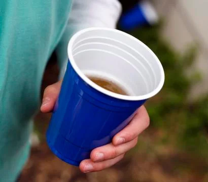Beer in a Plastic Cup Stock Photos
