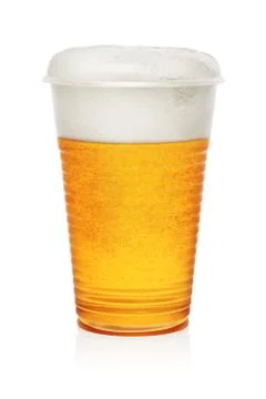 Beer in a plastic cup Stock Photos