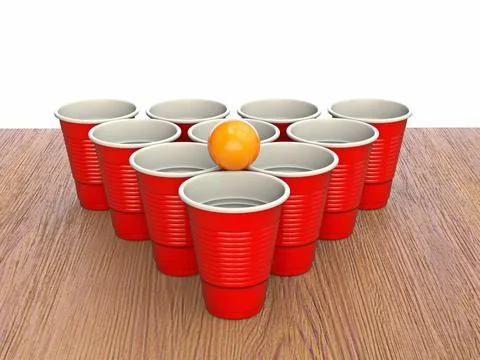 Beer pong 3D Illustrazione stock