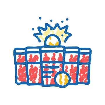 Beer pong board table icon doodle illustration 스톡 일러스트