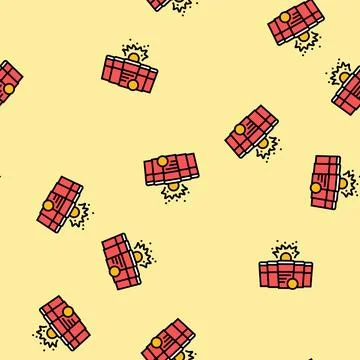 Beer pong board table vector seamless pattern Stock Illustration