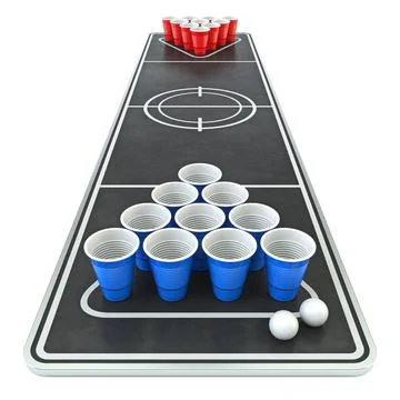 Beer pong front view 3D Stock Illustration