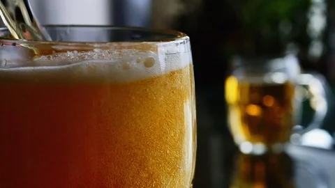 Beer Pour Overflows Stock Footage 123681302